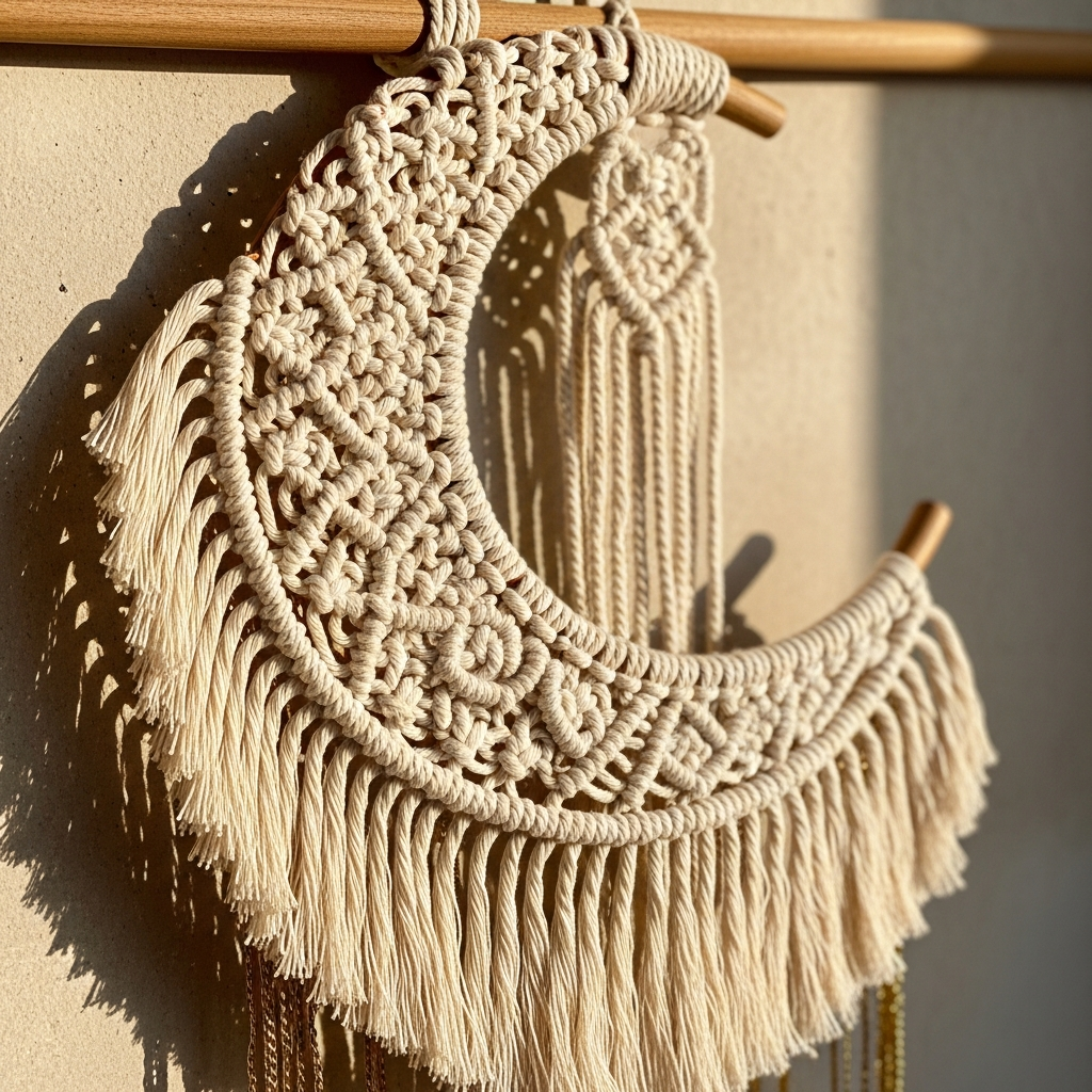 Colgante de Macramé Luna